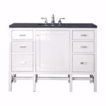 Addison 48IN Single Vanity Glossy White w/ 3 CM Charcoal Soapstone Silestone Top