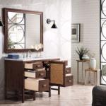 Addison 48IN Single Vanity Mid-Century Acacia w/ 3 CM Carrara White Top