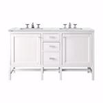 Addison 60IN Double Vanity Glossy White w/ 3 CM Ethereal Noctis Top