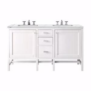 Addison 60IN Double Vanity Glossy White w/ 3 CM Ethereal Noctis Top
