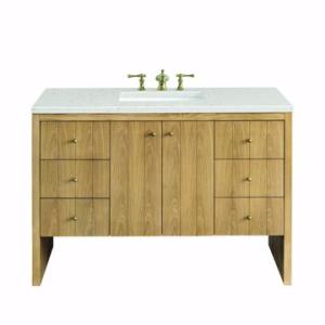 Hudson 48IN Single Vanity Light Natural Oak w/ 3 CM Lime Delight Top