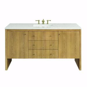 Hudson 60IN Single Vanity Light Natural Oak w/ 3 CM Lime Delight Top