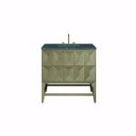 Emmeline 36IN Single Vanity Pebble Oak w/ 3 CM Parisien Bleu Top