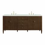 Myrrin 72IN Double Vanity Mid Century Walnut w/ 3 CM Lime Delight Silestone Top