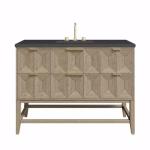 Emmeline 48IN Single Vanity Pebble Oak w/ 3 CM Charcoal Soapstone Silestone Top