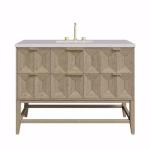 Emmeline 48IN Single Vanity Pebble Oak w/ 3 CM Eternal Jasmine Pearl Silestone Top