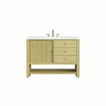 Marigot 48IN Single Vanity Sunwashed Oak w/ 3 CM White Zeus Silestone Top