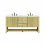 Marigot 72IN Double Vanity Sunwashed Oak w/ 3 CM Lime Delight Silestone Top