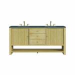 Marigot 72IN Double Vanity Sunwashed Oak w/ 3 CM Parisien Bleu Silestone Top