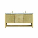 Marigot 72IN Double Vanity Sunwashed Oak w/ 3 CM Victorian Silver Silestone Top