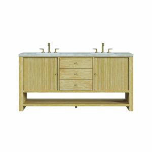Marigot 72IN Double Vanity Sunwashed Oak w/ 3 CM Victorian Silver Silestone Top
