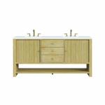Marigot 72IN Double Vanity Sunwashed Oak w/ 3 CM White Zeus Silestone Top