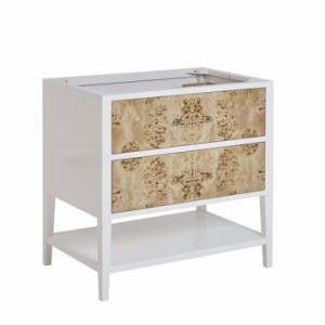 Olena 36IN Single Vanity Light Mappa Burl and Polished White