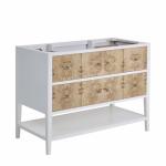 Olena 48IN Single Vanity Light Mappa Burl and Polished White