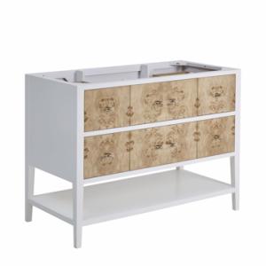 Olena 48IN Single Vanity Light Mappa Burl and Polished White
