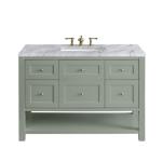 Breckenridge 48IN Single Vanity Smokey Celadon w/ 3 CM Carrara Marble Top