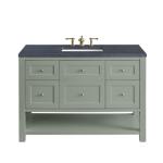 Breckenridge 48IN Single Vanity Smokey Celadon w/ 3 CM Charcoal Soapstone Top