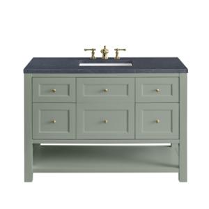 Breckenridge 48IN Single Vanity Smokey Celadon w/ 3 CM Charcoal Soapstone Top
