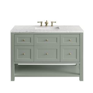 Breckenridge 48IN Single Vanity Smokey Celadon w/ 3 CM Eternal Jasmine Pearl Top