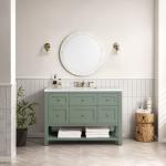 Breckenridge 48IN Single Vanity Smokey Celadon w/ 3 CM White Zeus Top