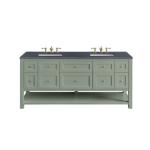 Breckenridge 72IN Double Vanity Smokey Celadon w/ 3 CM Charcoal Soapstone Top