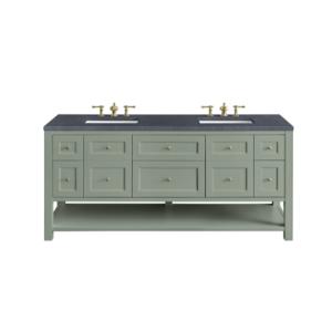 Breckenridge 72IN Double Vanity Smokey Celadon w/ 3 CM Charcoal Soapstone Top