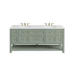Breckenridge 72IN Double Vanity Smokey Celadon w/ 3 CM Ethereal Noctis Top