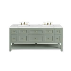 Breckenridge 72IN Double Vanity Smokey Celadon w/ 3 CM Ethereal Noctis Top