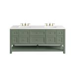 Breckenridge 72IN Double Vanity Smokey Celadon w/ 3 CM White Zeus Top