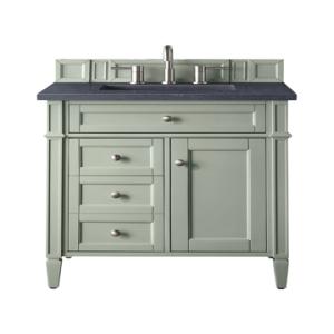 Brittany 30IN Single Vanity Sage Green w/ 3 CM Charcoal Soapstone Silestone Top
