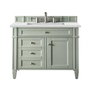 Brittany 30IN Single Vanity Sage Green w/ 3 CM Ethereal Noctis Silestone Top