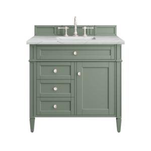 Brittany 36IN Single Vanity Smokey Celadon w/ 3 CM Ethereal Noctis Top