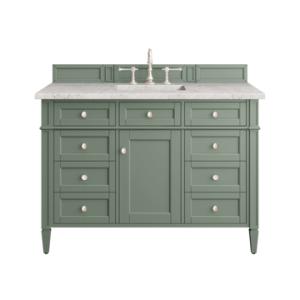 Brittany 48IN Single Vanity Smokey Celadon w/ 3 CM Eternal Jasmine Pearl Top