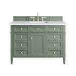 Brittany 48IN Single Vanity Smokey Celadon w/ 3 CM White Zeus Top