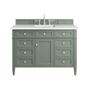 Brittany 48IN Single Vanity Smokey Celadon w/ 3 CM White Zeus Top
