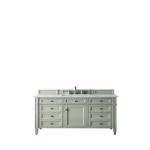 Brittany 48IN Single Vanity Sage Green w/ 3 CM Carrara Marble Top