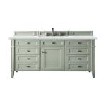 Brittany 48IN Single Vanity Sage Green w/ 3 CM Ethereal Noctis Silestone Top