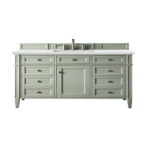 Brittany 48IN Single Vanity Sage Green w/ 3 CM Ethereal Noctis Silestone Top