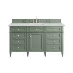 Brittany 60IN Single Vanity Smokey Celadon w/ 3 CM Ethereal Noctis Top