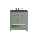Breckenridge 30IN Single Vanity Smokey Celadon w/ 3 CM Charcoal Soapstone Top