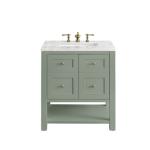 Breckenridge 30IN Single Vanity Smokey Celadon w/ 3 CM Eternal Jasmine Pearl Top
