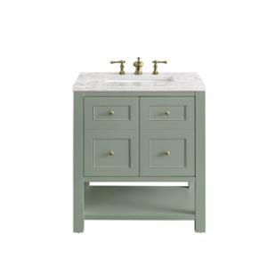 Breckenridge 30IN Single Vanity Smokey Celadon w/ 3 CM Eternal Jasmine Pearl Top