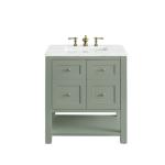 Breckenridge 30IN Single Vanity Smokey Celadon w/ 3 CM Ethereal Noctis Top