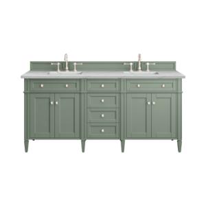 Brittany 72IN Double Vanity Smokey Celadon w/ 3 CM Ethereal Noctis Top