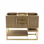 Columbia 59IN Double Vanity Cabinet Latte Oak Radiant Gold