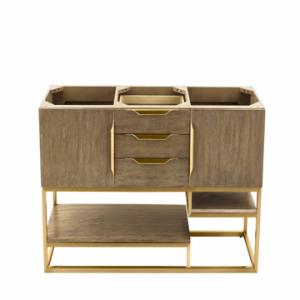 Columbia 59IN Double Vanity Cabinet Latte Oak Radiant Gold