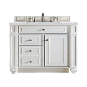 Bristol 30IN Single Vanity Bright White w/ 3 CM Ethereal Noctis Silestone Top