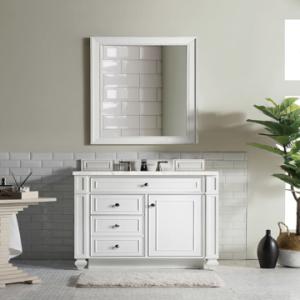 Bristol 36IN Single Vanity Bright White w/ 3 CM Eternal Jasmine Pearl Silestone Top