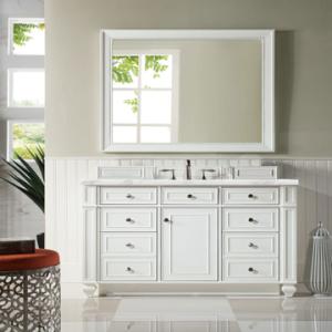 Bristol 48IN Single Vanity Bright White w/ 3 CM Carrara Marble Top