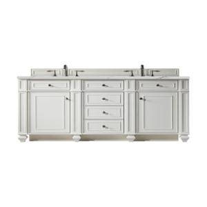 Bristol 60IN Double Vanity Bright White w/ 3 CM Ethereal Noctis Silestone Top